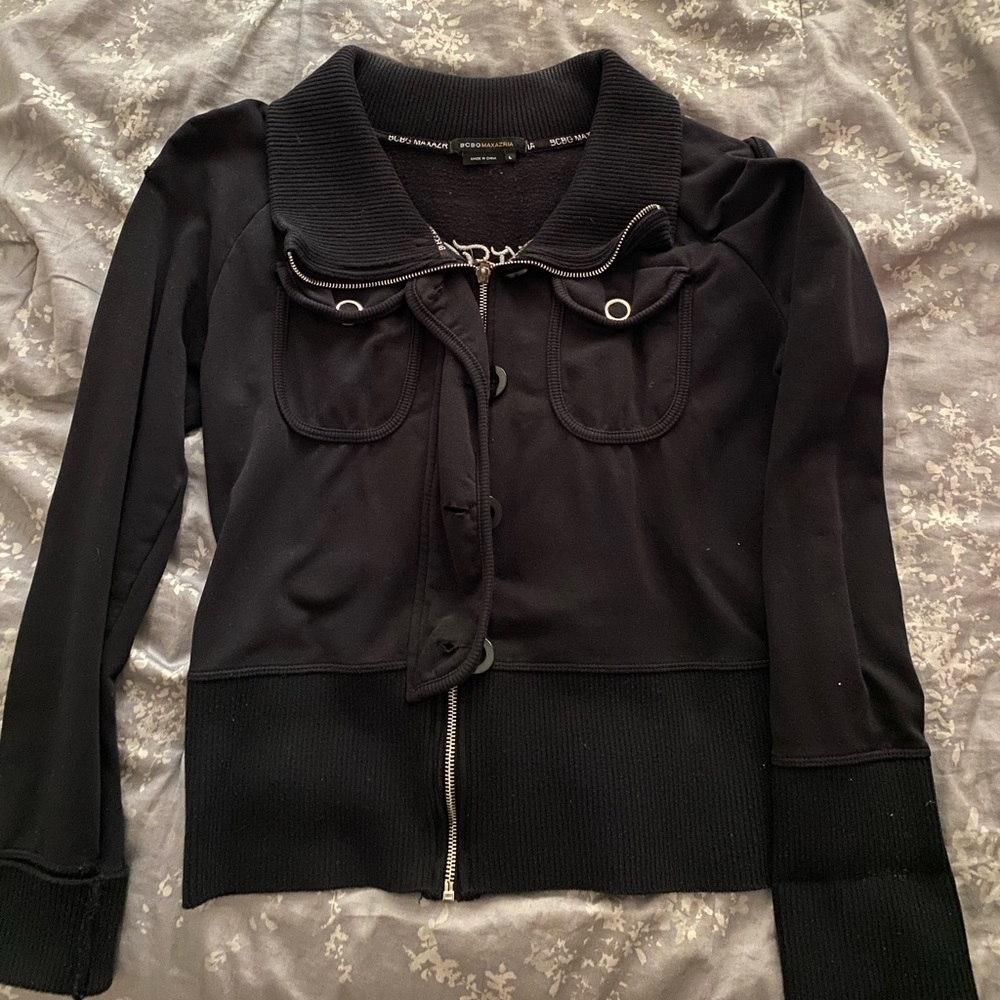 BCBGMaxAzria Black Zip Jacket